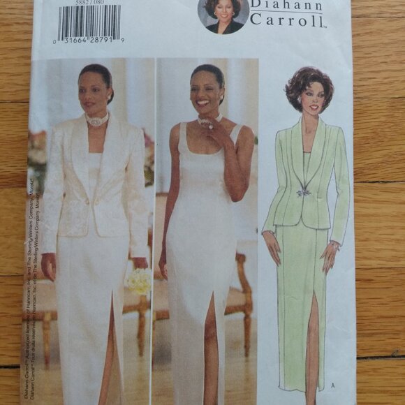 Formal Dress & Jacket Sewing Pattern Size 8-12 Diahann Carrol 5882 UNCUT - Picture 11 of 11